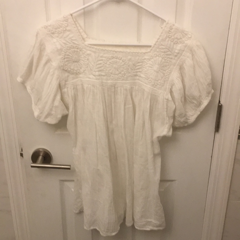 Vintage Embroidered Mexican Peasant Top Size M/L